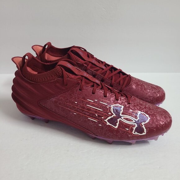 NEW Under Armour Blur 2 MC Football Cleats 3027978-602 Size 15 Burgundy main image 4